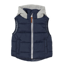 Factory Newest Design Kids Outerwear for Boys Warm Sleeveless Jacket Padded Winter Vest with Hood